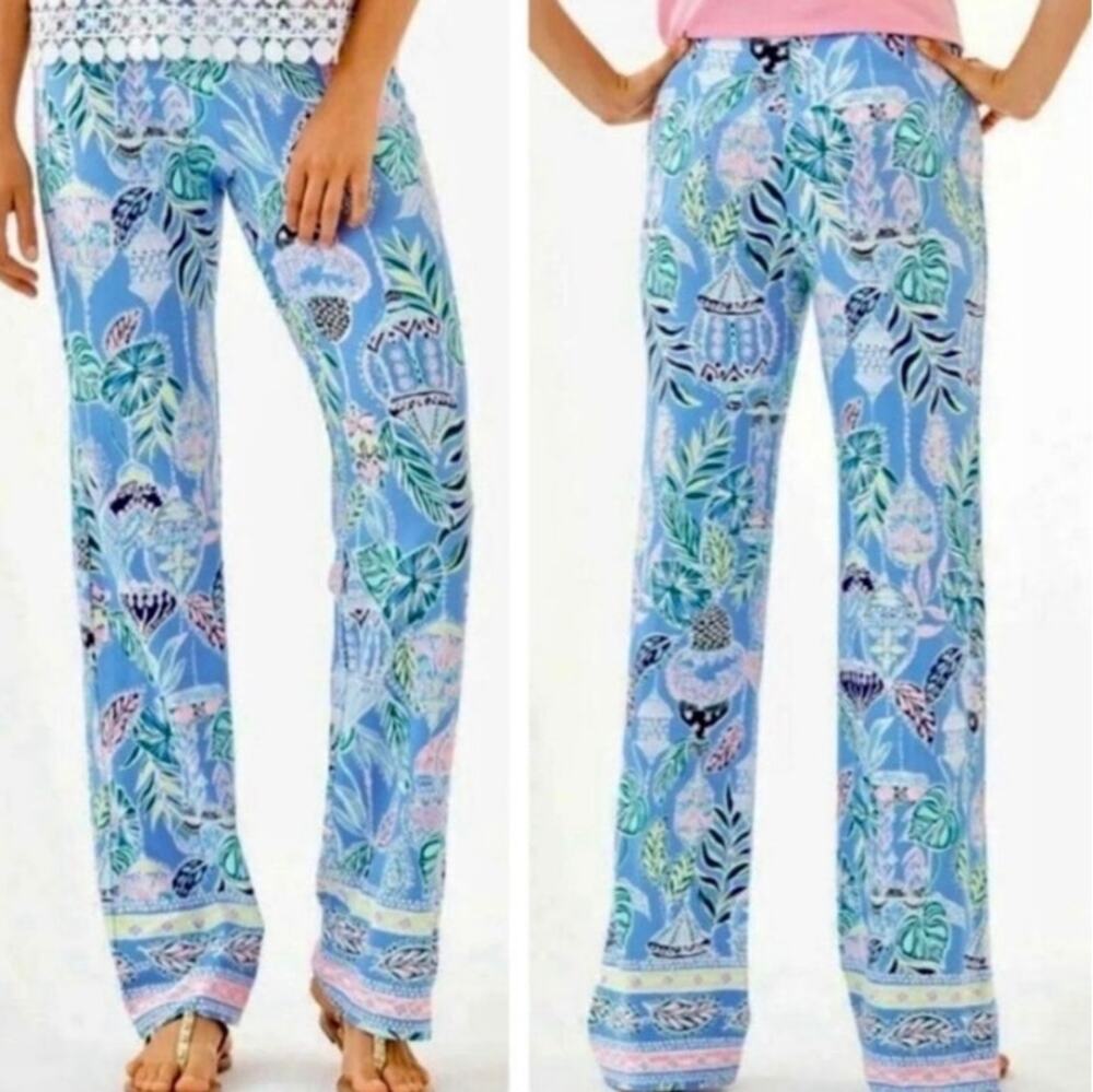 Lilly Pulitzer Georgia May Palazzo pants Lapis Lanterns (altered) XXS